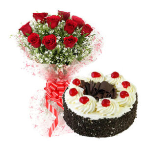 Classy Duo Of Cake With Flower