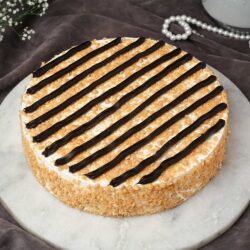 Butterscotch Cake With Chocolate Linings For Hubby