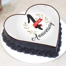 1st Anniversery Delicious Chocolate Photo Cake